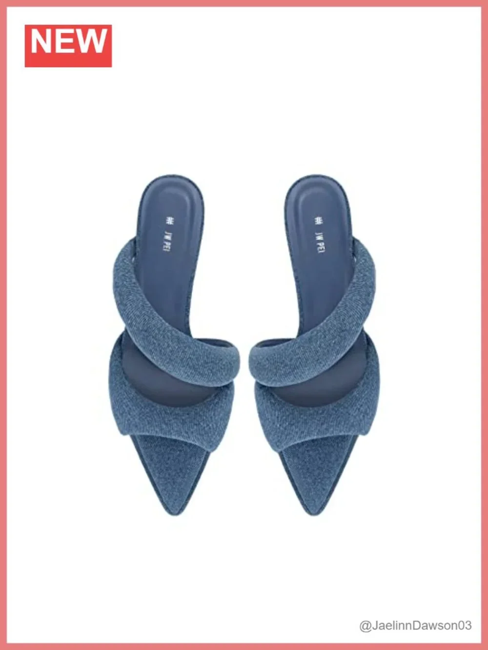 JW PEI Sara Vegan Leather Mule Heel Sandals Women's Slip On Mid Heel